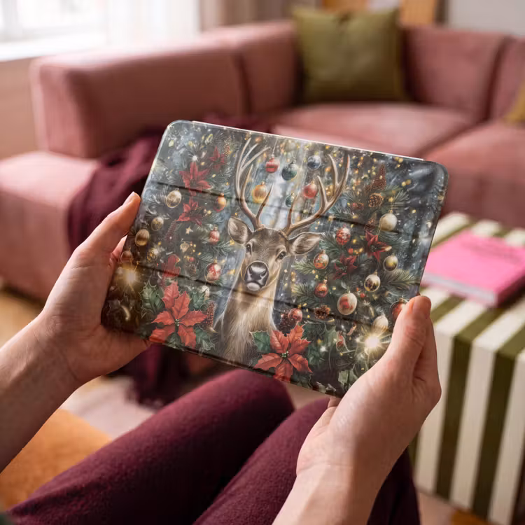 iPad hoes - Kerstfeest - Dennenbos - Rood — 3