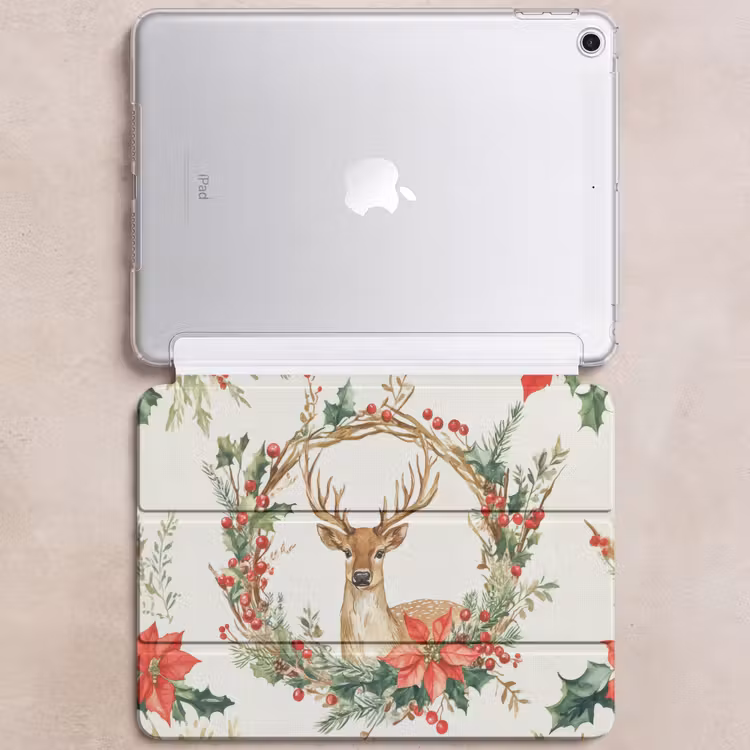 iPad hoes - Kerstkrans - Hert - Hulst - Rood — 6