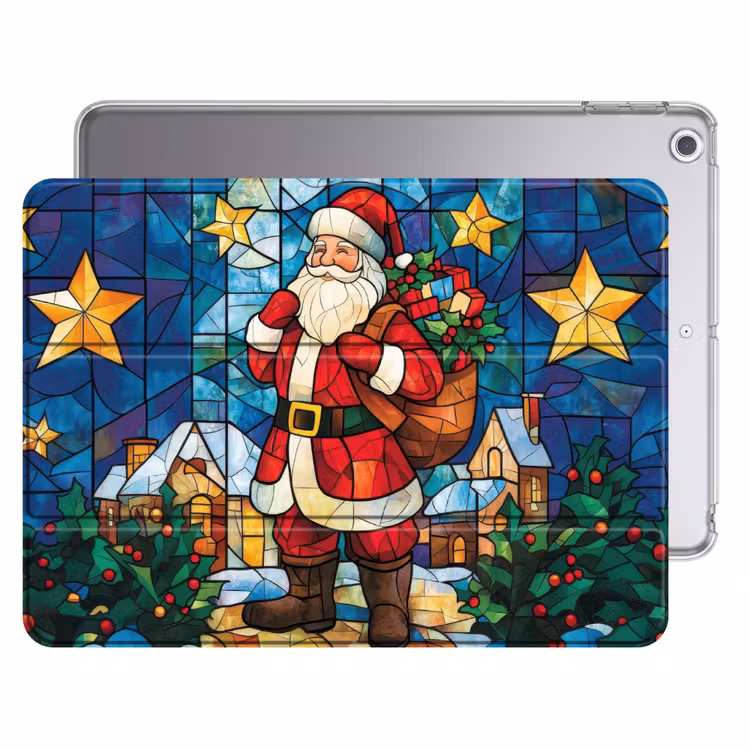 iPad hoes - Kerstman - Glas - Kleurrijk — 1