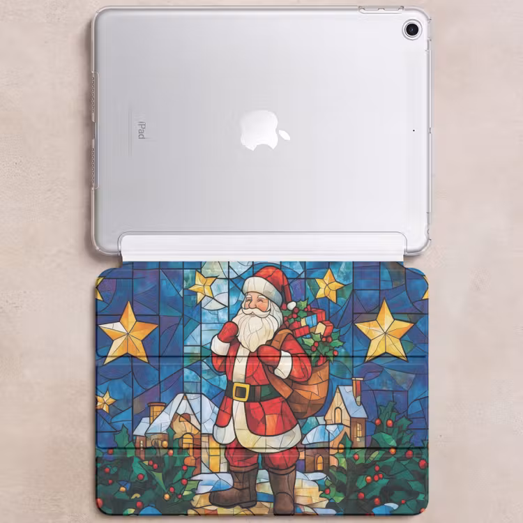 iPad hoes - Kerstman - Glas - Kleurrijk — 6
