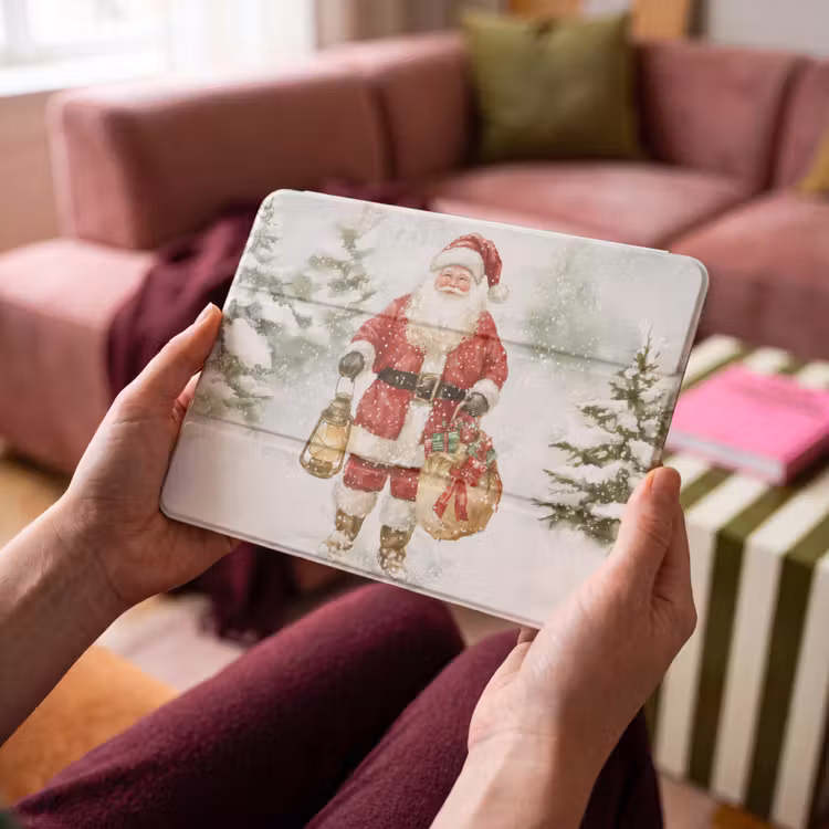 iPad hoes - Kerstman- Winter - Sneeuw - Wit - Rood — 3
