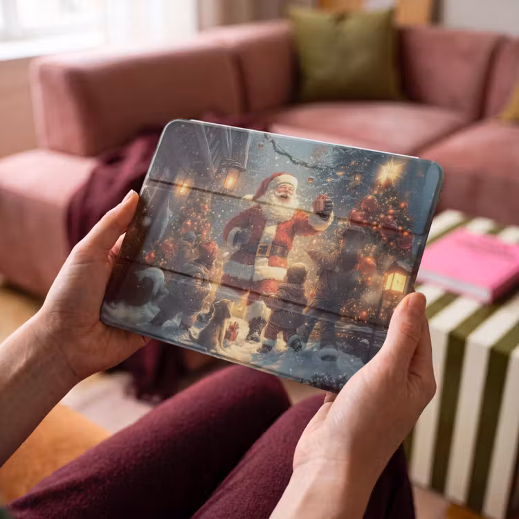 iPad hoes - Kerstvreugde - Sneeuw - Kleurrijk — 3