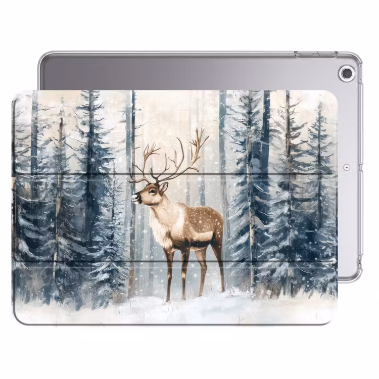 iPad hoes - Rendier - Sneeuw - Woud - Wit — 1