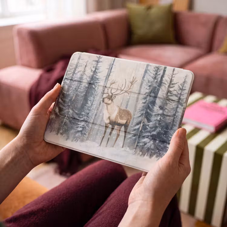 iPad hoes - Rendier - Sneeuw - Woud - Wit — 3