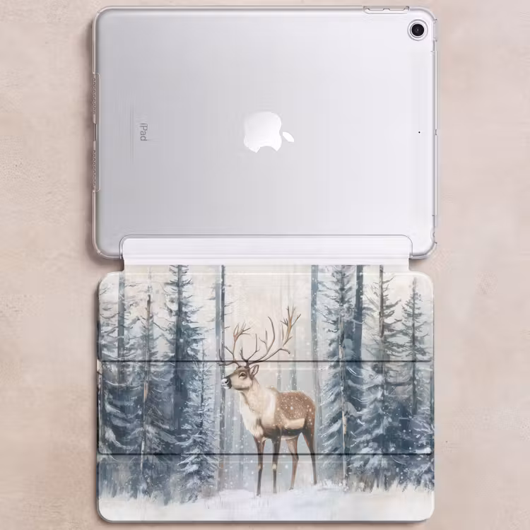 iPad hoes - Rendier - Sneeuw - Woud - Wit — 6