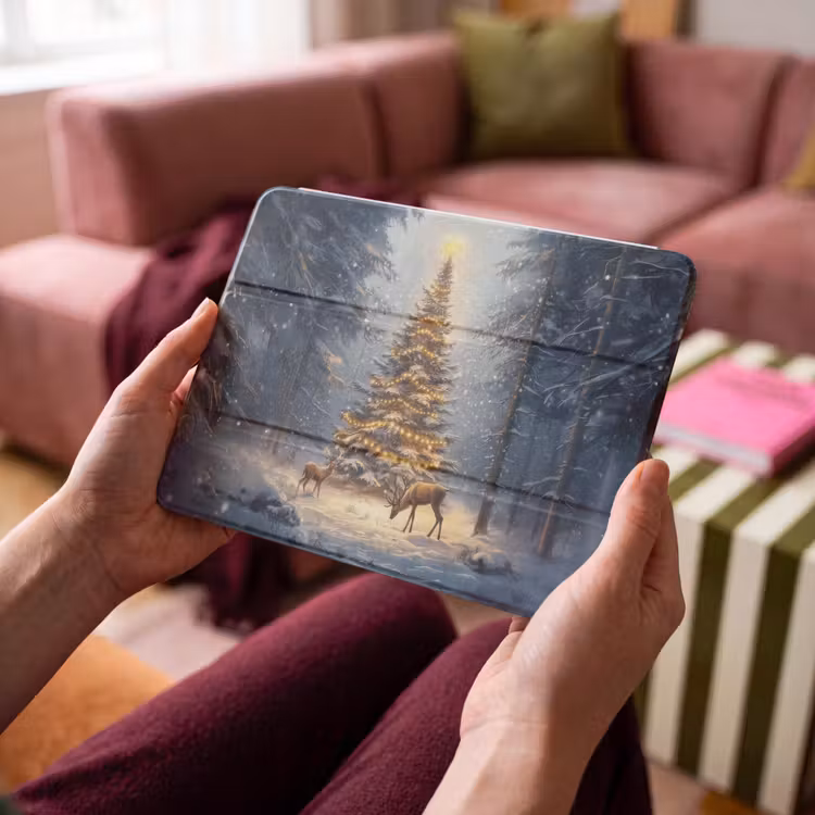 iPad hoes - Kerstlicht - Woud - Hert - Donker — 3