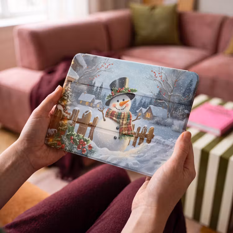 iPad hoes - Sneeuwpop - Winterdorp - Kleurrijk — 3