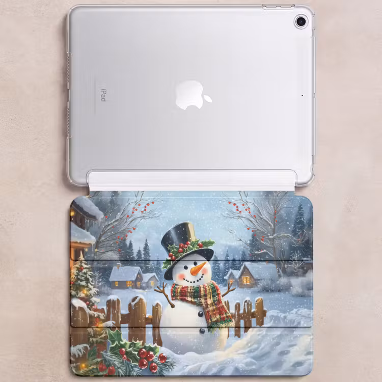 iPad hoes - Sneeuwpop - Winterdorp - Kleurrijk — 6