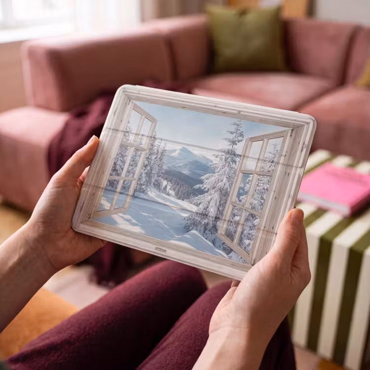 iPad hoes - Doorkijk - Winter - Landschap - Natuur - Berg - Bomen - Wit — 3