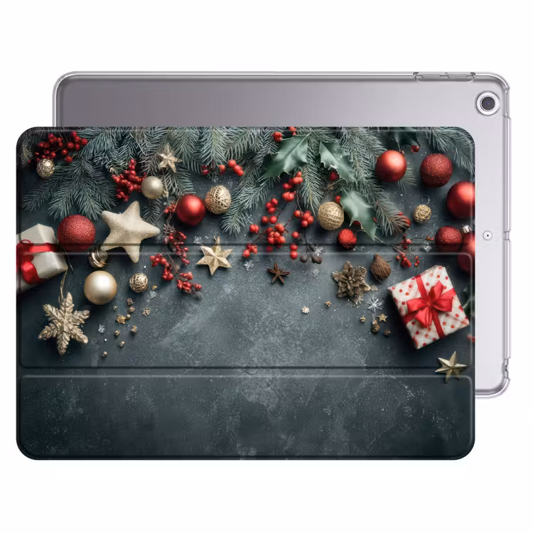 iPad hoes - Kerstomlijsting - Hulst - Kleurrijk — 1