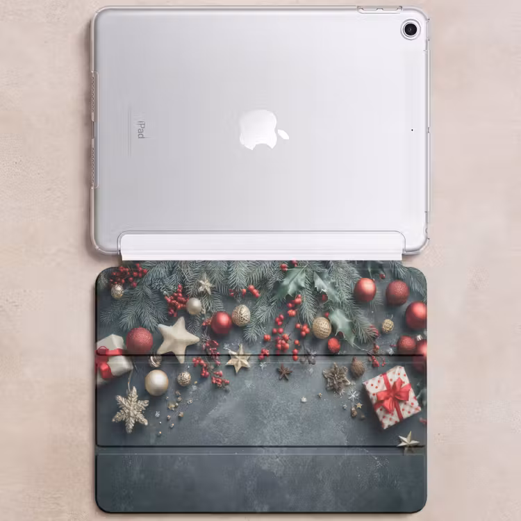 iPad hoes - Kerstomlijsting - Hulst - Kleurrijk — 6
