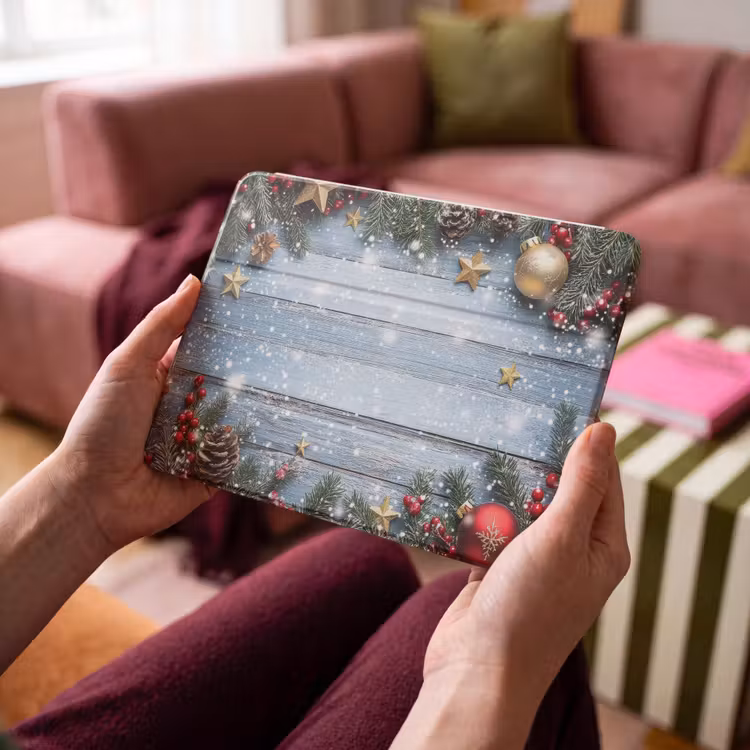 iPad hoes - Kerstomlijsting - Sneeuw - Meerkleurig — 3