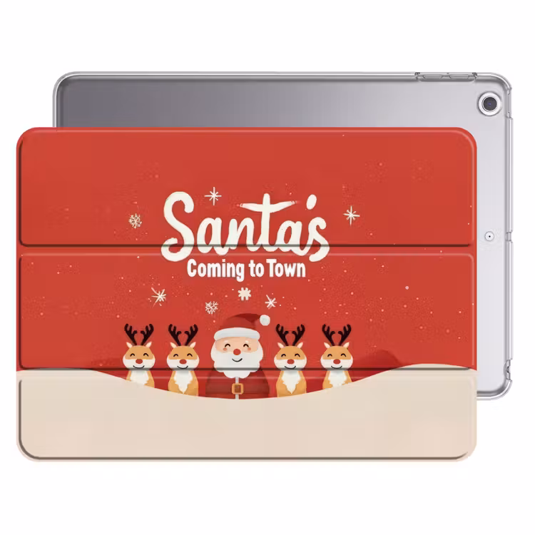 iPad hoes - Illustratie - Kerstman - Rendieren - Rood — 1