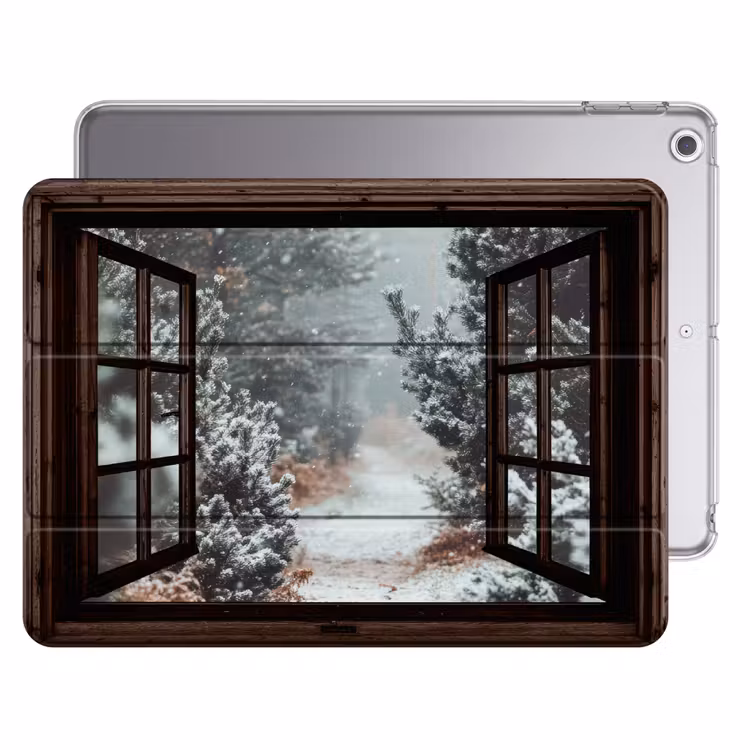 iPad hoes - Bos - Winter - Bomen - Natuur - Pad - Doorkijk — 1