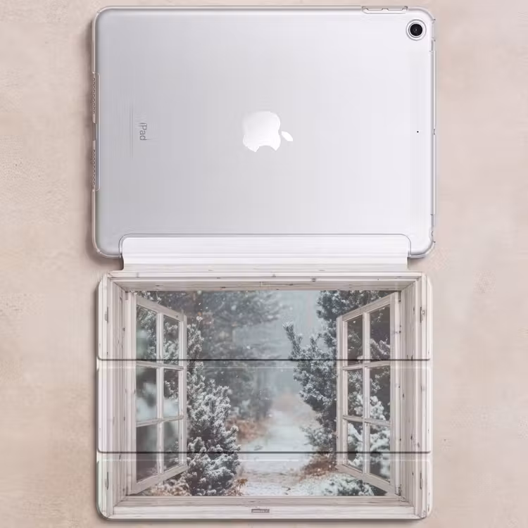 iPad hoes - Bos - Winter - Bomen - Natuur - Pad - Doorkijk - Wit — 6