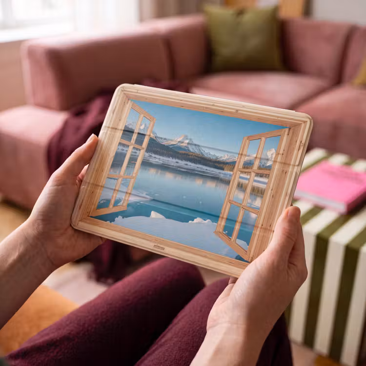 iPad hoes - Doorkijk - Landschap - Winter - Meer - Bergen - Uitzicht — 3