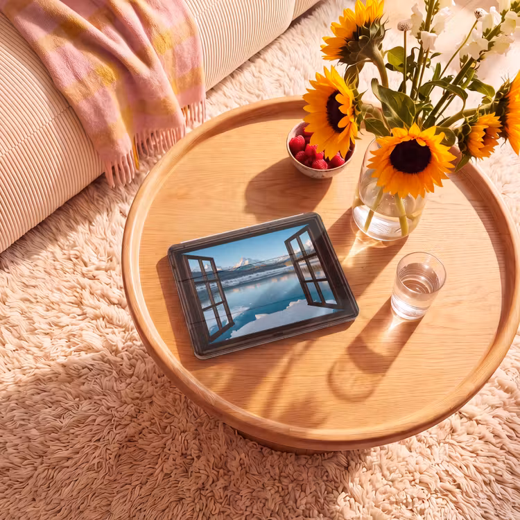 iPad hoes - Doorkijk - Winterlandschap - Meer - Bergen - Uitzicht — 2