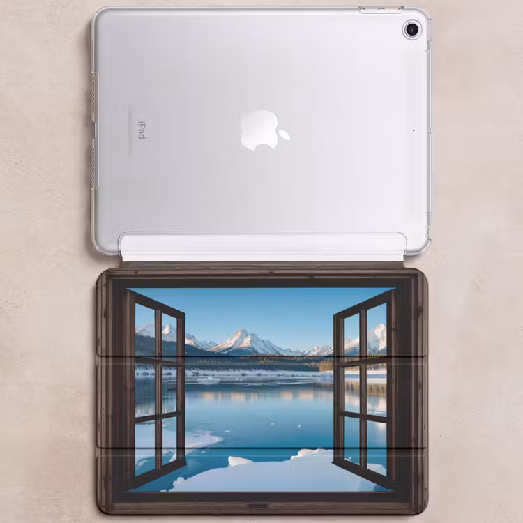 iPad hoes - Doorkijk - Winterlandschap - Meer - Bergen - Uitzicht — 6