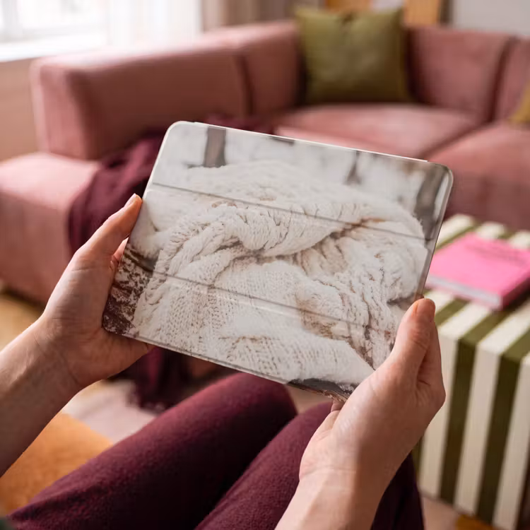 iPad hoes - Deken - Wit - Boomstronk - Winter - Sneeuw — 3
