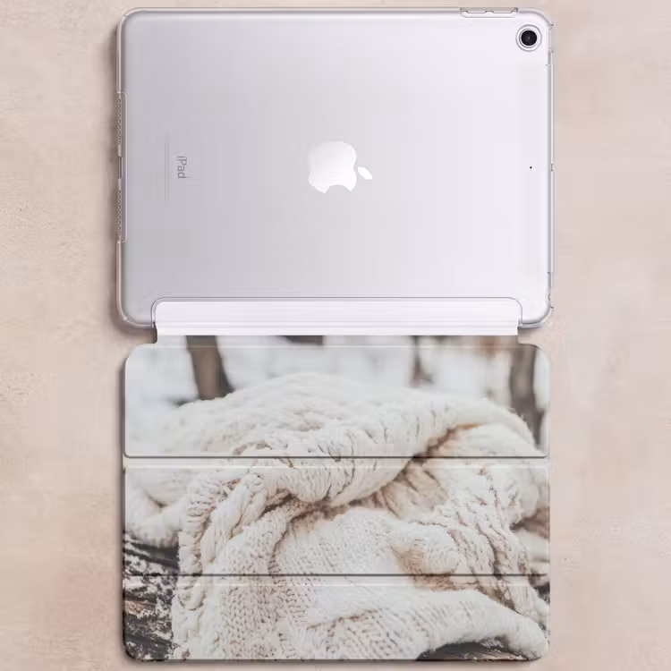 iPad hoes - Deken - Wit - Boomstronk - Winter - Sneeuw — 6