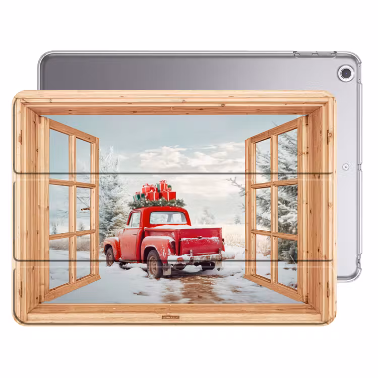 iPad hoes - Doorkijk - Auto - Kerst - Cadeaus - Winter - Landschap — 1