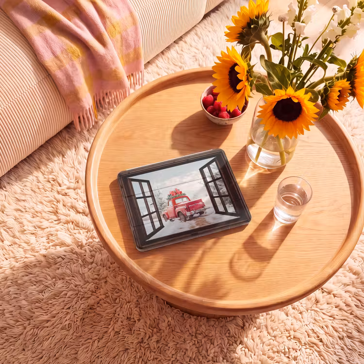 iPad hoes - Doorkijk - Auto - Rood - Cadeaus - Winterlandschap - Kerst — 2