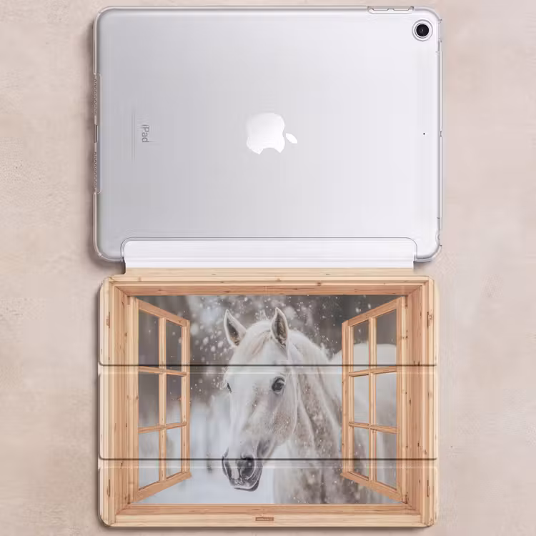 iPad hoes - Doorkijk - Paard - Wit - Winter - Sneeuw - Dieren — 6