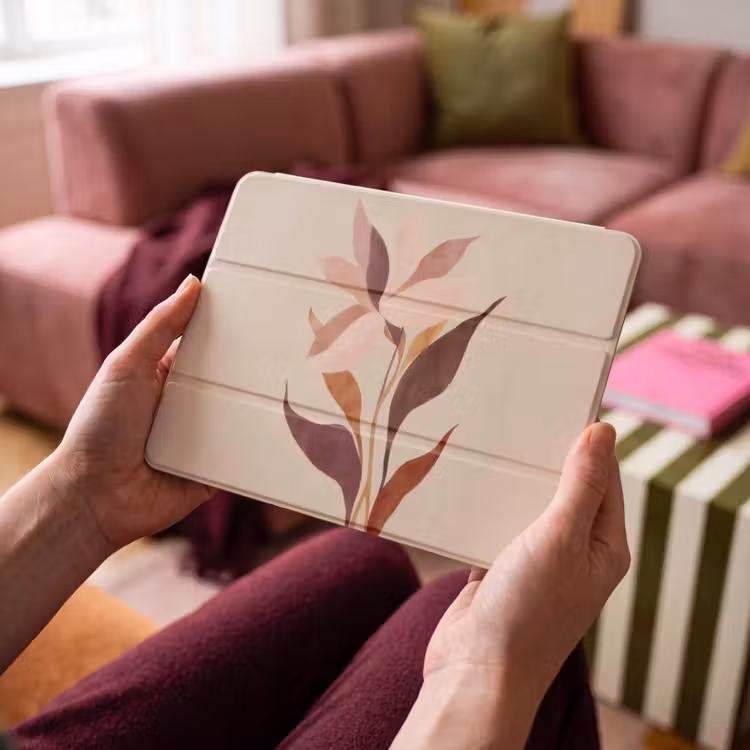 iPad hoes - Bloemen - Blaadjes - Minimalistisch - Roze — 3