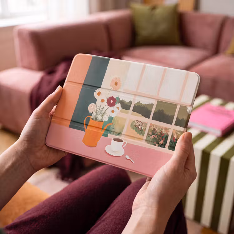 iPad hoes - Bloemen - Koffie - Raam — 3