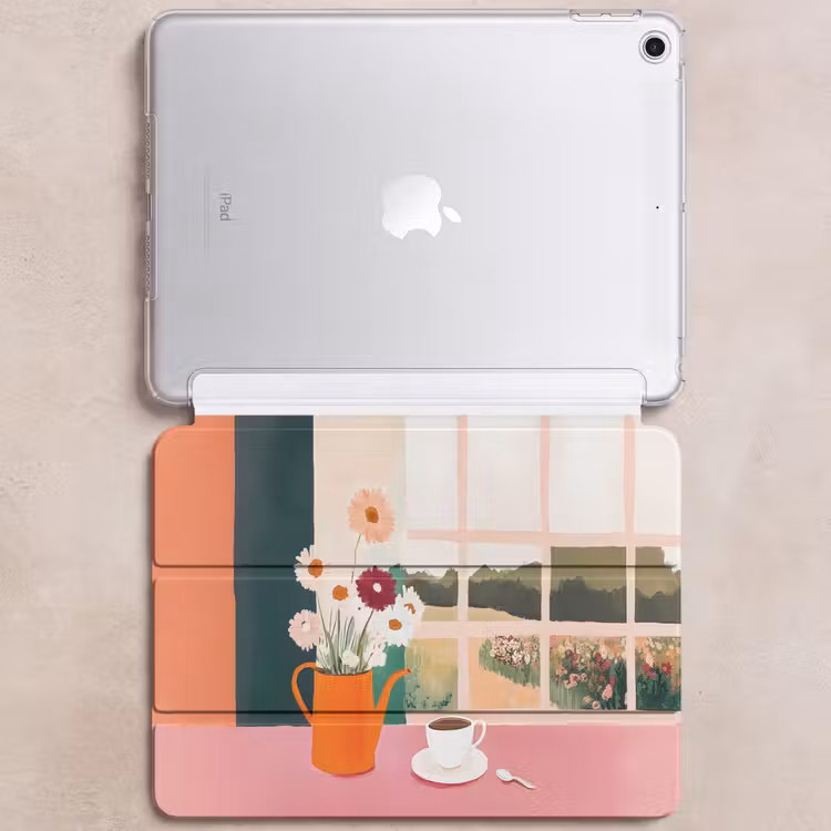 iPad hoes - Bloemen - Koffie - Raam — 6