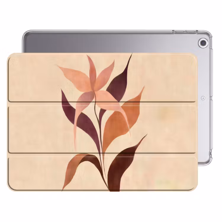 iPad hoes - Minimalistisch - Bloem - Bladeren - Beige — 1