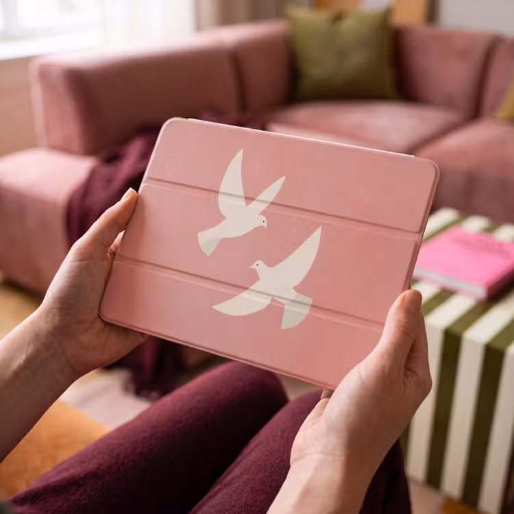 iPad hoes - Duiven - Wit - Sierlijk — 3