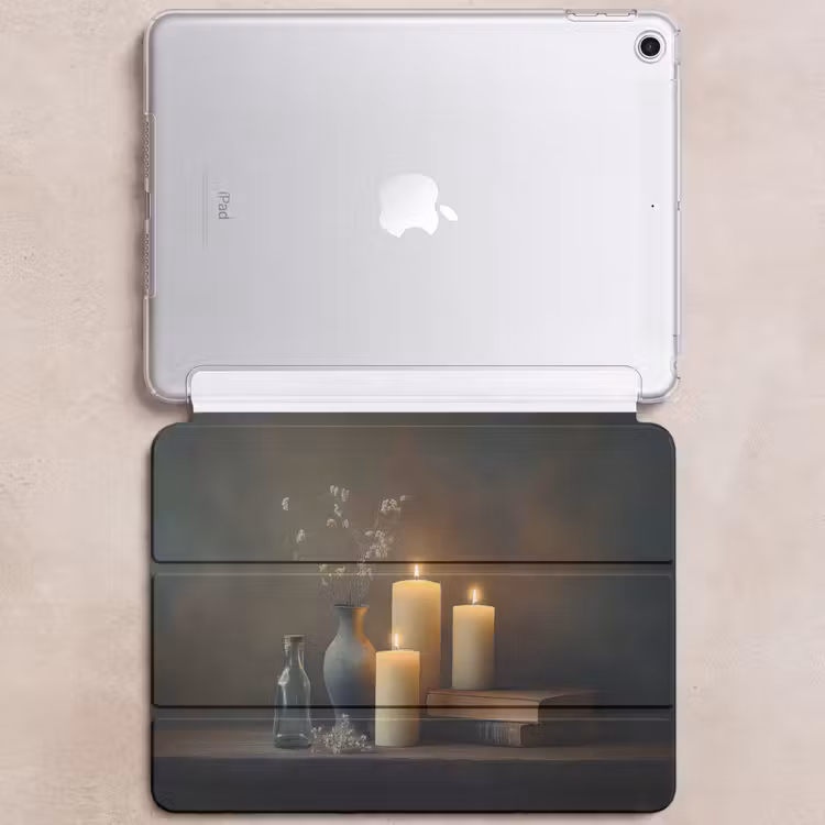 iPad hoes - Kaarsen - Stilleven - Rustiek - Boeken — 6
