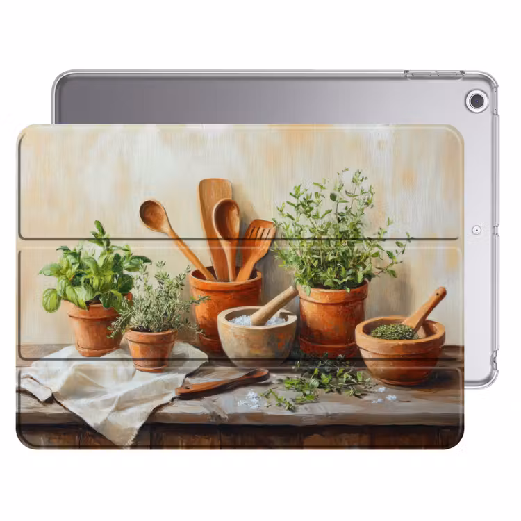 iPad hoes - Potten - Kruiden - Hout — 1
