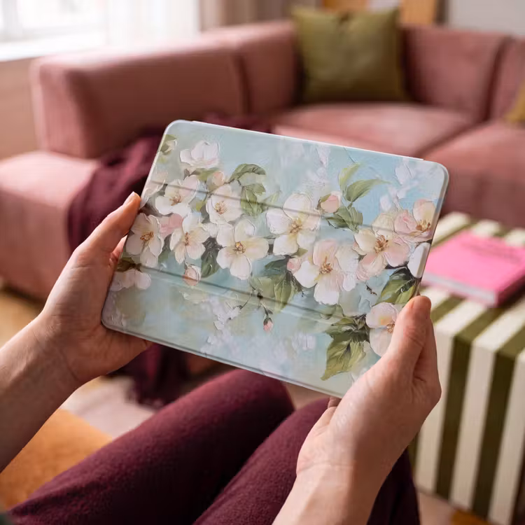 iPad hoes - Bloesem - Bladeren - Lichtblauw — 3