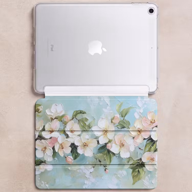 iPad hoes - Bloesem - Bladeren - Lichtblauw — 6