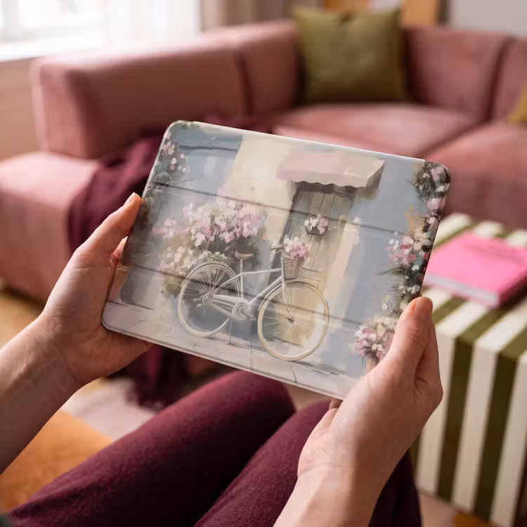 iPad hoes - Fiets - Pastelkleuren - Bloemen — 3