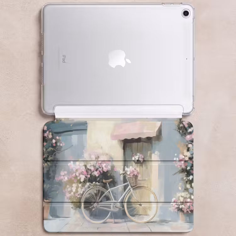 iPad hoes - Fiets - Pastelkleuren - Bloemen — 6