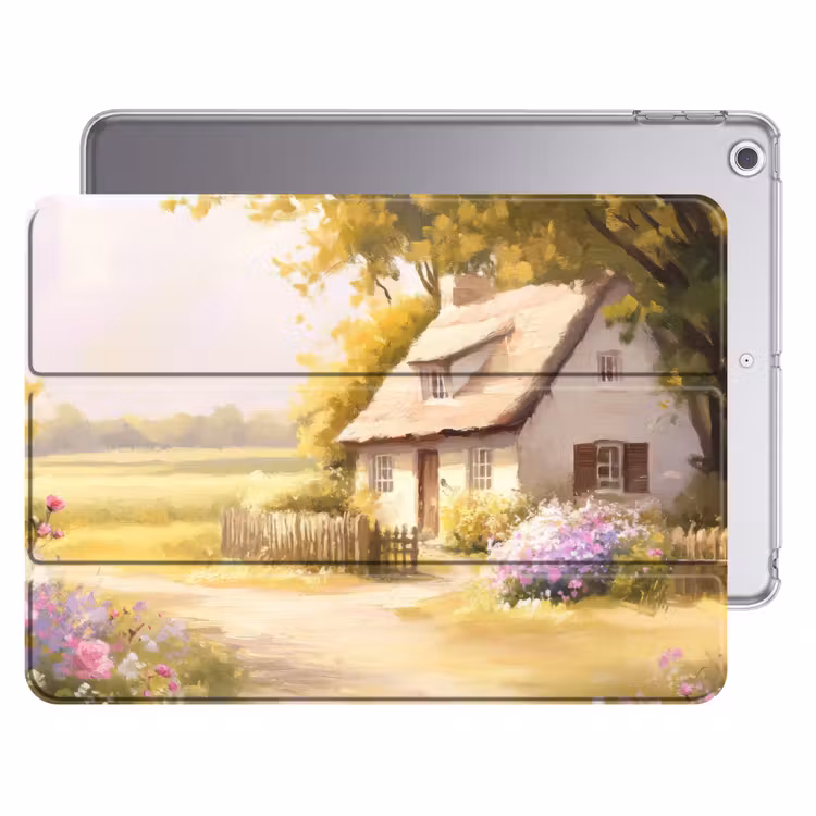 iPad hoes - Huisje - Hout - Bloemen — 1