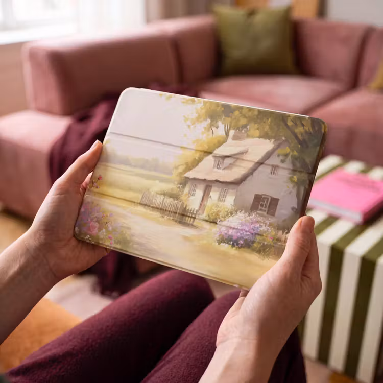 iPad hoes - Huisje - Hout - Bloemen — 3