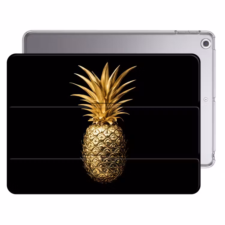 iPad hoes - Ananas - Zwart - Goud - Luxe — 1
