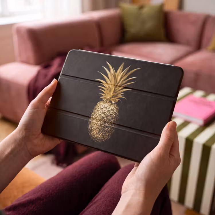 iPad hoes - Ananas - Zwart - Goud - Luxe — 3