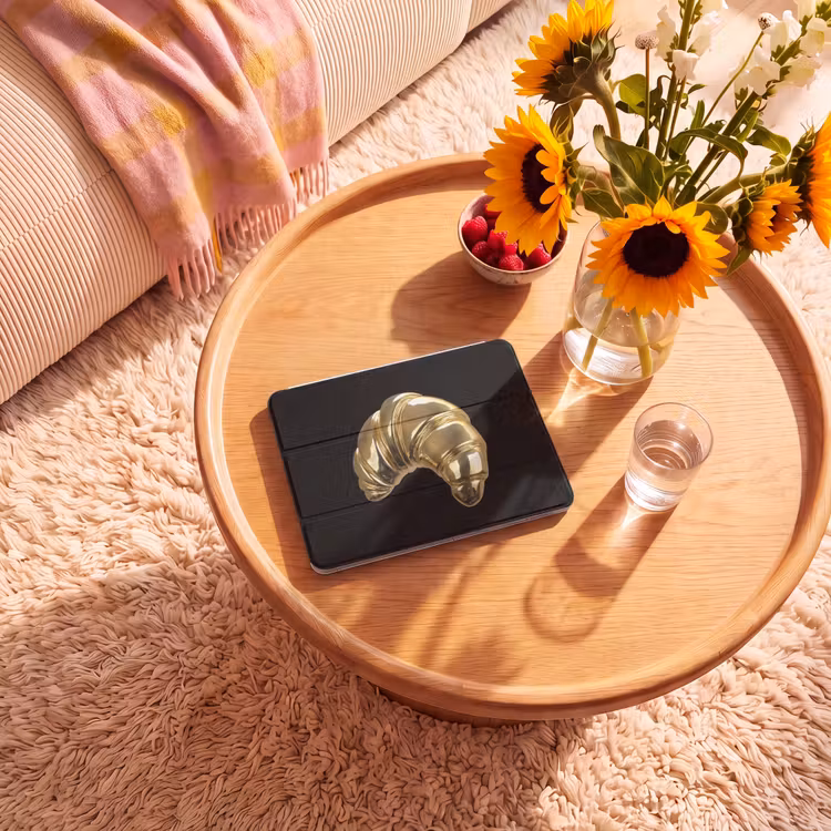 iPad hoes - Croissant - Brood - Goud - Zwart — 2