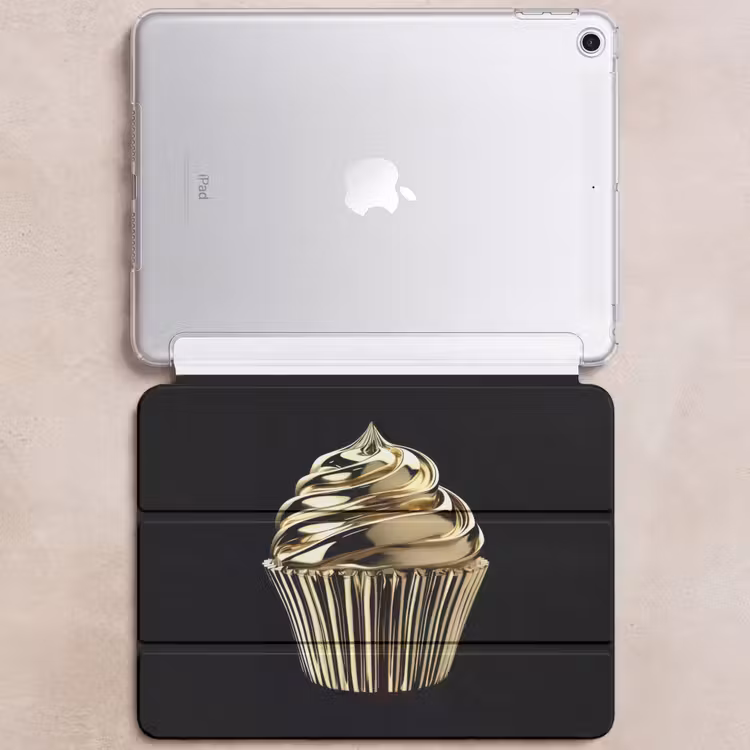 iPad hoes - Cupcake - Eten - Goud - Zwart — 6