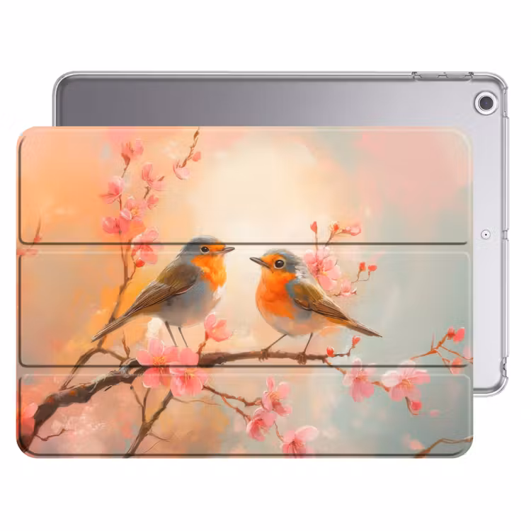 iPad hoes - Roodborstjes - Sierlijk - Bloesemtak — 1