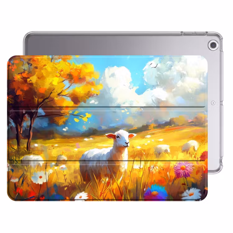 iPad hoes - Schaap - Weide - Bloemen — 1