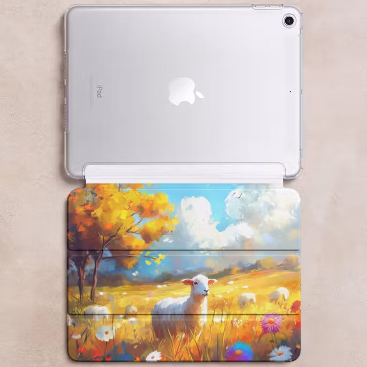 iPad hoes - Schaap - Weide - Bloemen — 6