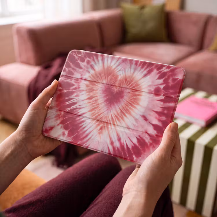 iPad hoes - Hartvorm - Roze - Tie dye — 3