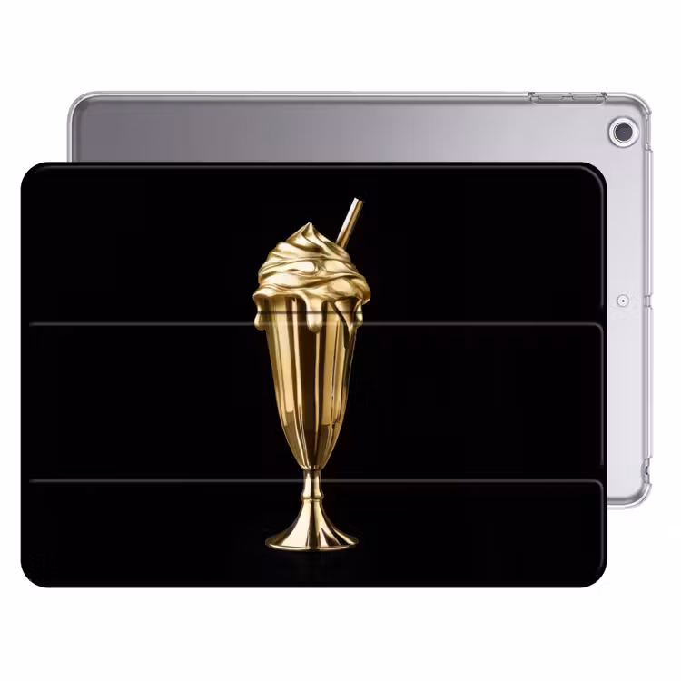 iPad hoes - Milkshake - Goud - Drinken - Zwart — 1