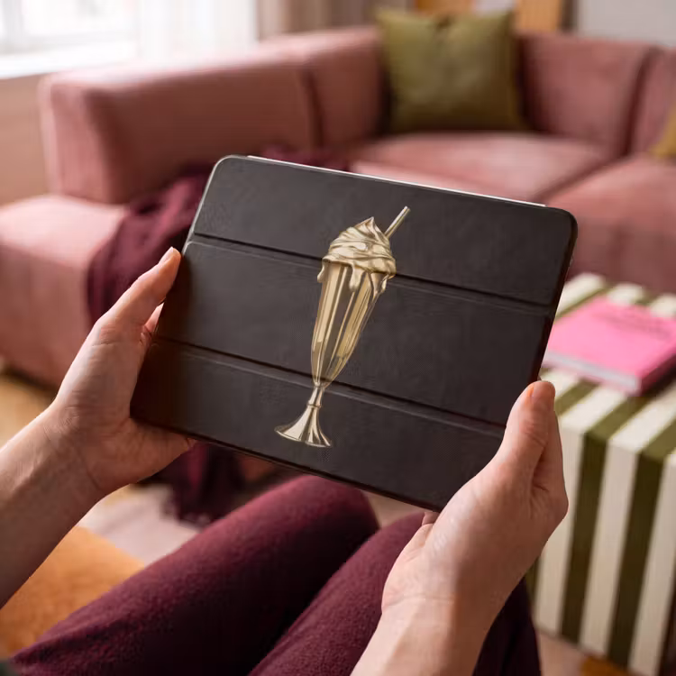 iPad hoes - Milkshake - Goud - Drinken - Zwart — 3